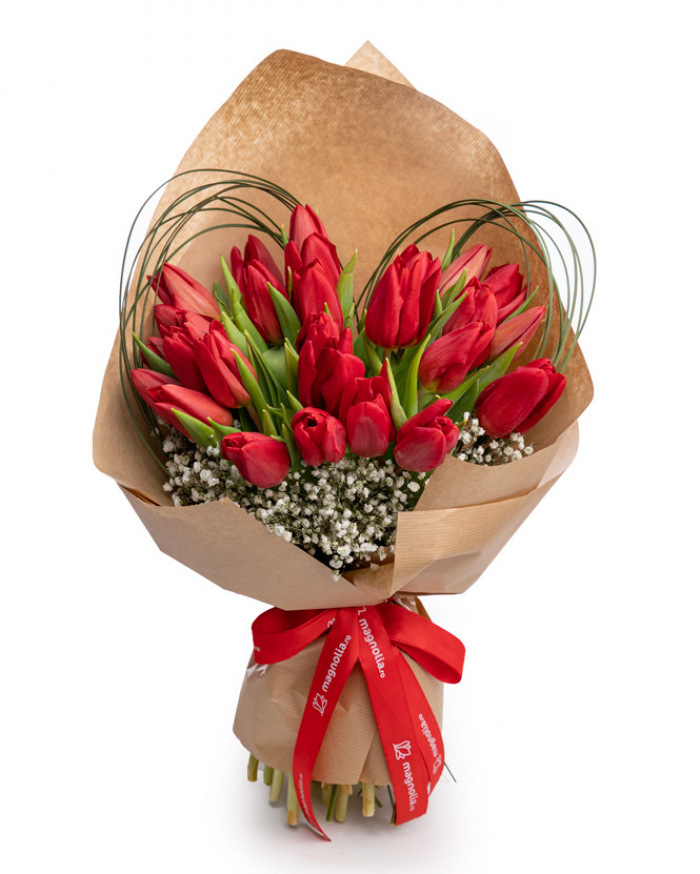 Buchet lalele roșii „Mon Amour"