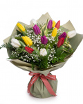Buchet lalele multicolore „Happiness" – imaginea 1