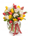 Tulips and freesias bouquet "Joyful Gift” – imaginea 1