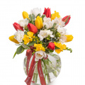 Buchet lalele și frezii „Joyful Gift”