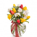 Buchet lalele și frezii „Joyful Gift”