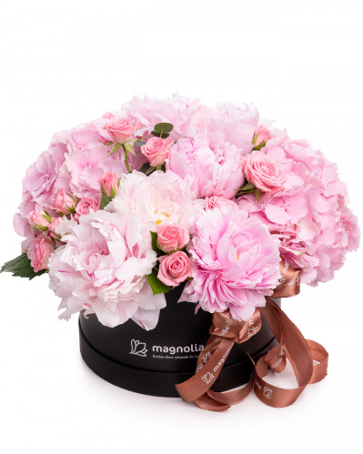 "Fairy Tale" arrangement with peonies and hydrangeas