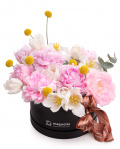 Aranjament floral cu bujori și lalele „Esența Fericirii" – imaginea 1
