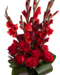 Red gladioli and rose bouquet – the image 2