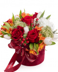 "Velvet Passion" Red Rose Arrangement