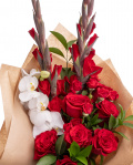 Buchet gladiole, trandafiri și orhidee – imaginea 2