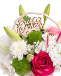 "Back to School" rose and lily basket with colorful pencils – the image 2