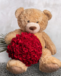 101 Red Roses and Giant Teddy Bear – the image 2