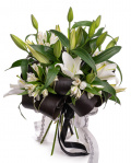 Buchet funerar cu crini albi – imaginea 1