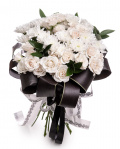 Buchet funerar cu trandafiri și crizanteme – imaginea 1