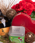 Cadou Crăciun cu Begonie, vin spumant, ciocolată și ceai