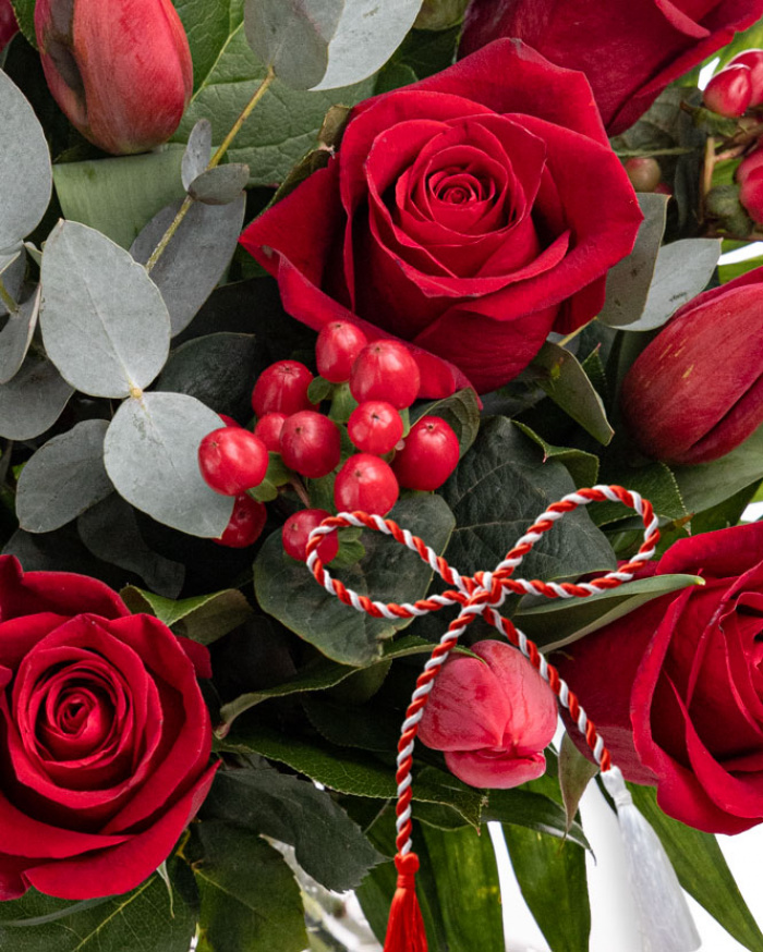 "Ma Cherie" Rose and Tulip Bouquet – imaginea 2