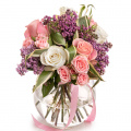 Buchet cu liliac şi trandafiri „Spring Love"