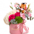 Aranjament floral de absolvire cu trandafiri și accesorii