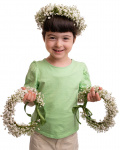 Set of 3 white natural flower crowns – the image 1