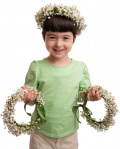 Set of 3 white natural flower crowns