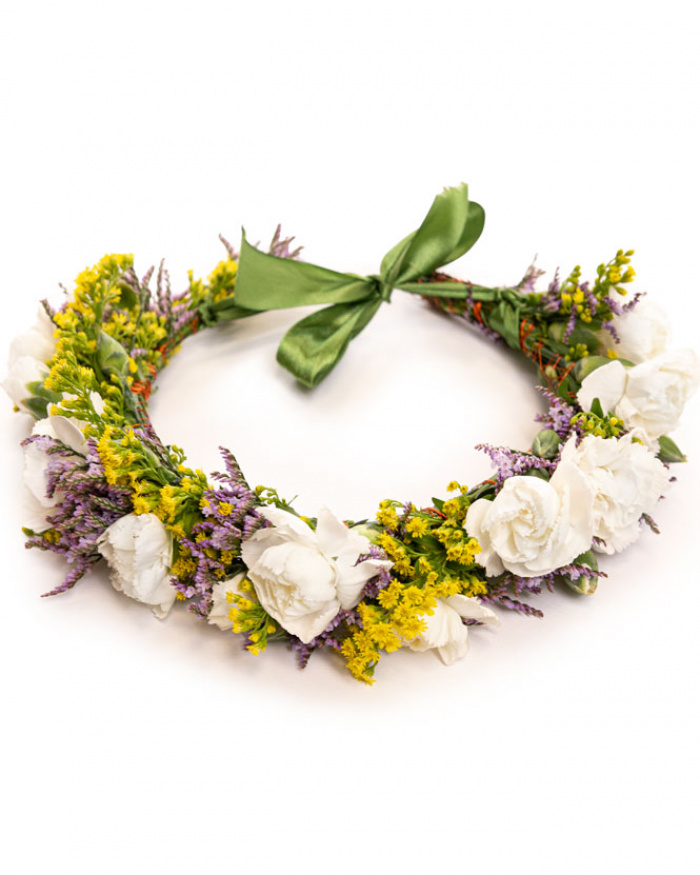 Set coroniță de flori naturale și buchet elegant – imaginea 2