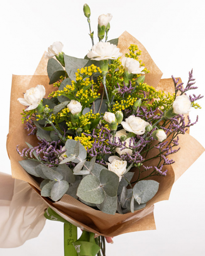 Set coroniță de flori naturale și buchet elegant – imaginea 3