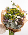 Set of natural flower crown and elegant bouquet