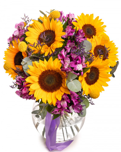 Buchet floarea-soarelui "Golden Amethyst"