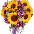 Buchet floarea-soarelui "Golden Amethyst"