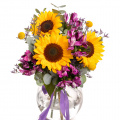 Buchet floarea-soarelui "Golden Amethyst"