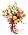 Gladioli and roses bouquet – the image 1