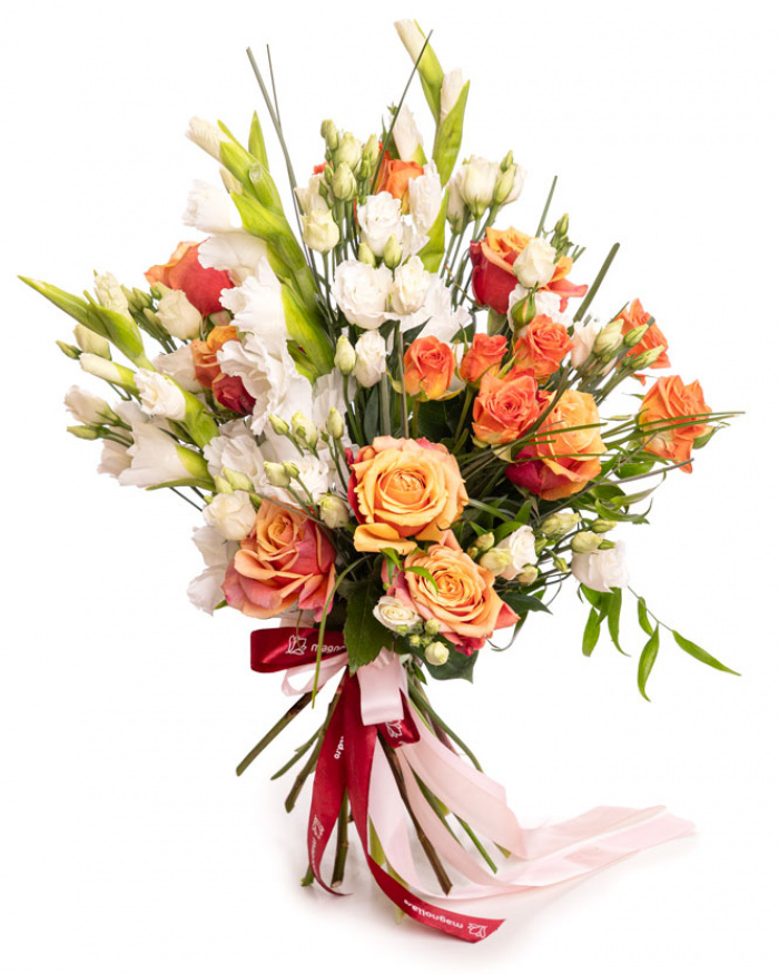 Gladioli and roses bouquet – the image 1