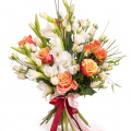 Buchet gladiole și trandafiri