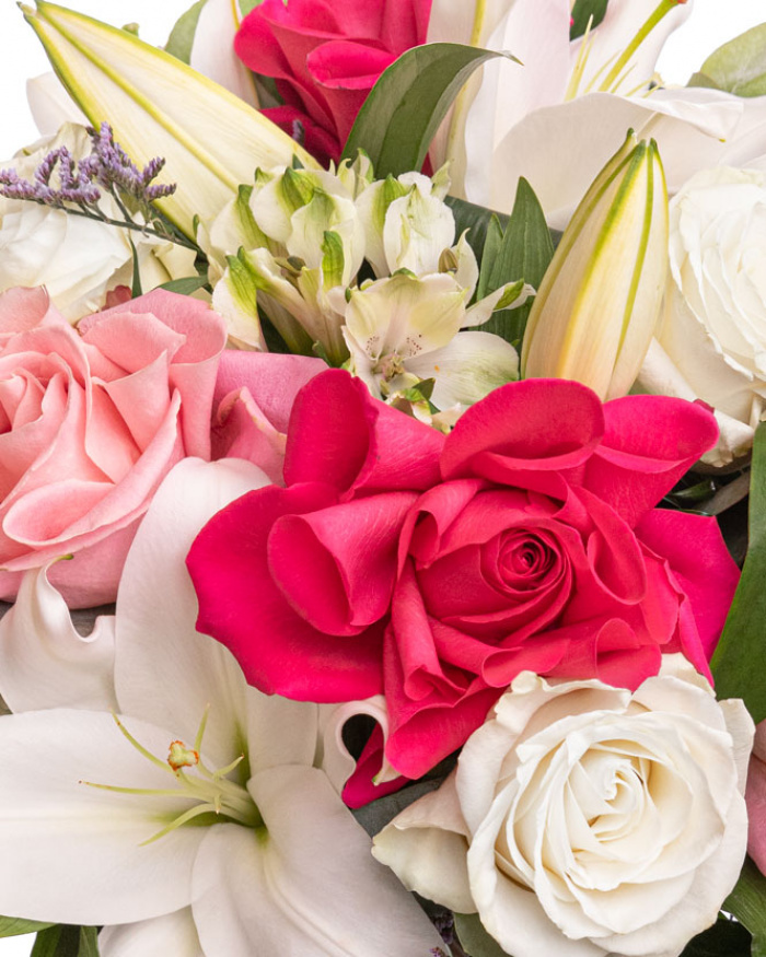 "Classic Beauty" lily and rose bouquet