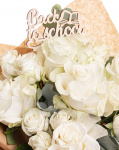 "Back to School" White Rose Bouquet – imaginea 2