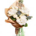 Buchet trandafiri albi "Back to School"