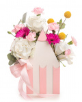 "Back to School" White Rose Arrangement in Pencil Box