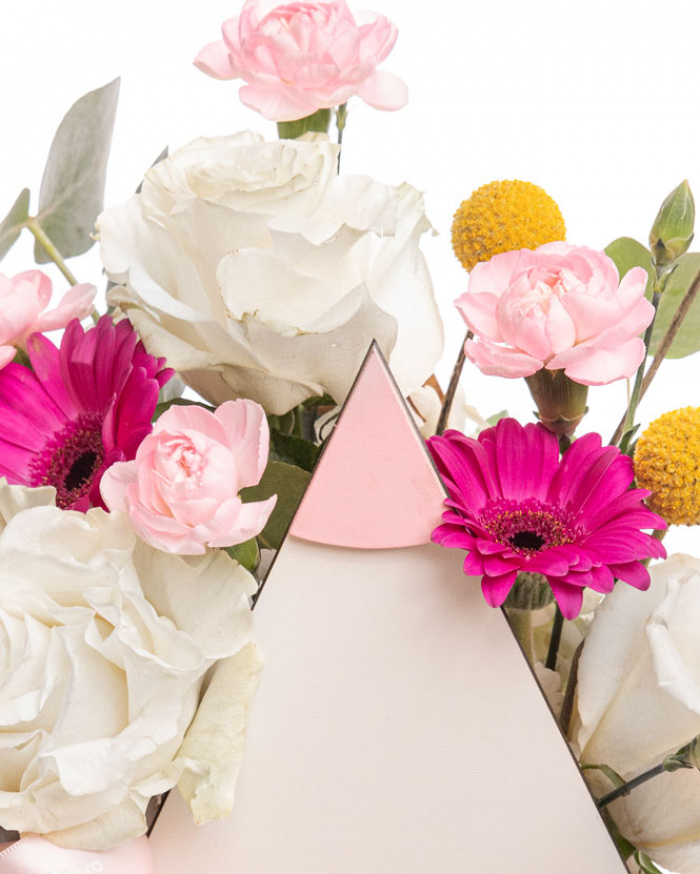 "Back to School" White Rose Arrangement in Pencil Box