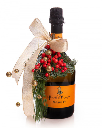 Vin spumant decorat de sărbătoare