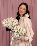 White Tulip Bouquet and Arrangement Set – imaginea 1