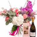 Buchet cu liliac și orhidee „Rafinament floral”