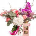 Buchet cu liliac și orhidee „Rafinament floral”
