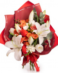 Lily and Rose Easter Bouquet – imaginea 1