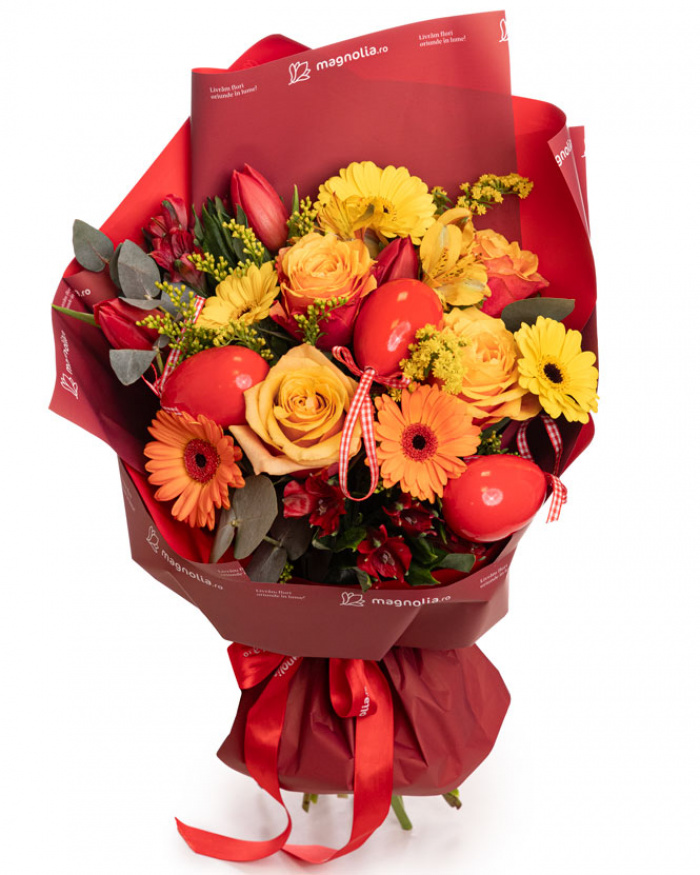 Rose and Gerbera Easter Bouquet – the image 1