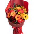 Buchet de Paște cu trandafiri și gerbera
