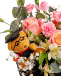 Graduation Cap Flower Arrangement – imaginea 2