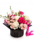 Rose and Teddy Bear Cap Arrangement – the image 1