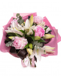 ”Whispers of Grace” Pink Peony and Lily Bouquet – the image 1