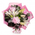 Buchet cu bujori roz si crini „Whispers of Grace”