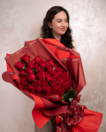 Buchet cu 49 trandafiri roşii – imaginea 1