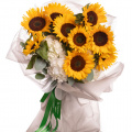 Buchet cu floarea-soarelui și hortensii ”Summer Joy”