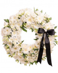 Coroană funerară cu flori albe – imaginea 1