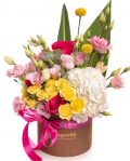 Aranjament floral in cutie, varianta premium