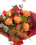 Buchet de toamna cu trandafiri, varianta standard, detaliu